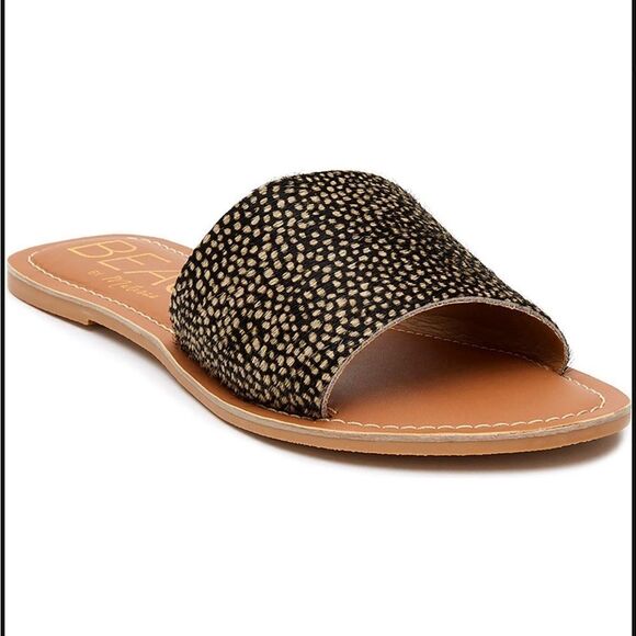 BEACH BY MATISSE CABANA SLIDE SANDALS Dyed Fur 8 - Picture 1 of 13